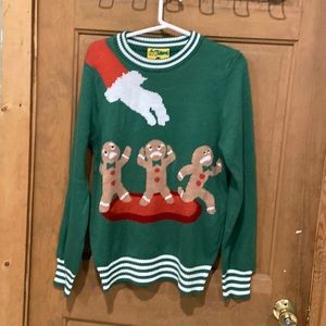Tipsy Elves Gingerbread Man Running Ugly Christmas Sweater